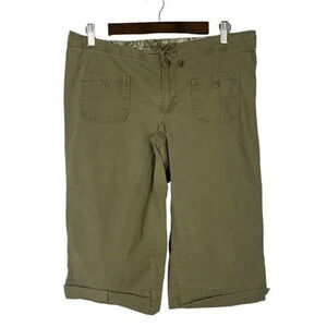 Lucy Khaki Brown Y2K Wide Leg Pedal Pusher Capri Pants M